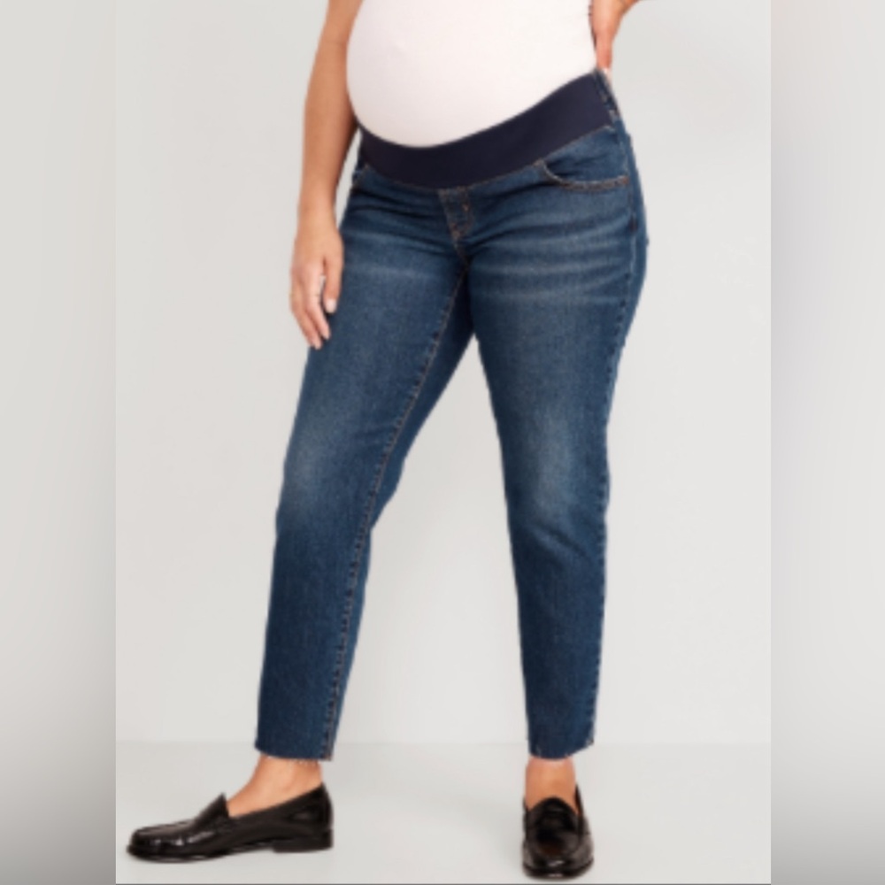 Old Navy Maternity O.G. Dark wash Straight Front Low Panel Skinny Jeans size 10